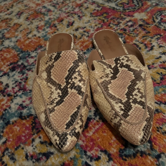 Madewell Snakeskin Print Mules - Picture 1 of 4